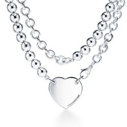 Pendentif Colliers Marque designer nouvelle qualité 925 collier en argent sterling plaque signalétique bijoux cadeau L221011 tiffaniess