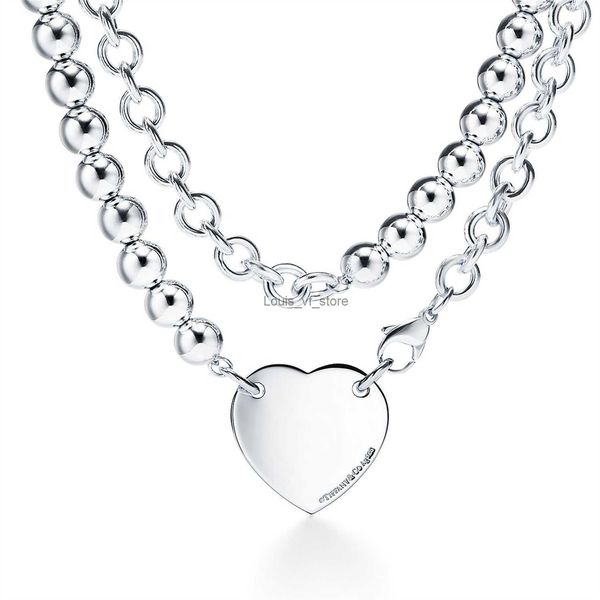 Pendentif Colliers Marque designer nouvelle qualité 925 collier en argent sterling plaque signalétique bijoux cadeau H24227