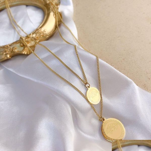 Collares colgantes Marca Moda Mujer Diseñador de lujo Collar Gargantilla Cadena colgante 18K Chapado en oro Collares de letras de acero inoxidable J DHKBO
