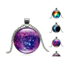 Pendentif Colliers Marque Galaxy Star Time Gemstone Collier Sier Glass Wfn376 Avec Chaîne Mix Ordre 20 Pièces Beaucoup Drop Delivery Jewe Dhney