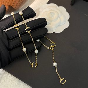 Hangende kettingen merk parel hanger kettingen luxe designer kettingen hangende choker liefdesketen vrouwen vergulde roestvrijstalen brief sieraden accessoires