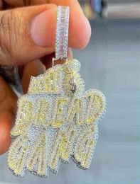 Colliers pendants Bread Gang Hip Hop Iced Out Bling Full Paveed 5A Cubic Zirconia CZ Rock Punk Men Boy Collier 220212208P5995358