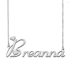 Pendentif Colliers Breanna Nom Collier Personnalisé En Acier Inoxydable Femmes Ras Du Cou Plaqué Or Alphabet Lettre Bijoux Amis Cadeau