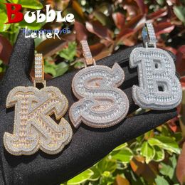 Hanger kettingen Bubble Letter Iced Out Initial Necklace for Women Single Charms 26 Alphabets Hip Hop Jewelry 231123