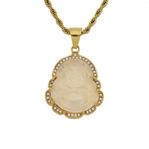 Anhänger Halsketten Buddha Halskette für Frauen Exquisite chinesische Maitreya Buddah CZ weibliche Geschenke