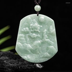 Hanger kettingen Burmese natuurlijk een jade gesneden ketting cadeau sieradencertificaat