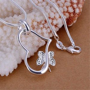 Hanger kettingen vlinder 925 sterling zilveren charmes vrouwen ketting sieraden mode schattige hart hangers slang H240504