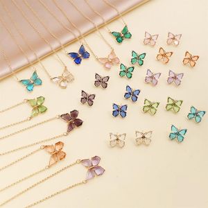 Pendentif Colliers Papillon Bijoux Multicolore Zircon Collier Pour Femmes À La Mode Clavicule Chaîne WomenPendant