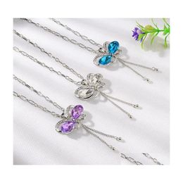 Pendentif Colliers Papillon Collier Classique Cristaux Bijoux De Mode Bijoux Cadeau Long Gland Drop Delivery Pendentifs Dhyrl