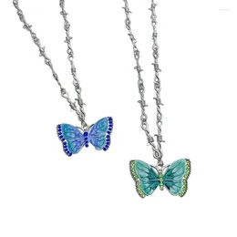 Colliers pendentif collier papillon collier élégant bijoux épines chaînes nouées