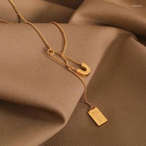 Hanger Kettingen Vlinder Paperclip Pin Ketting Voor Vrouwen Eenvoudige Charm Sleutelbeen Goud Kleur Ketting Choker Sieraden