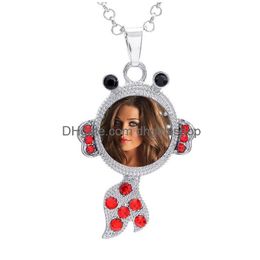 Pendant Necklaces Button Pendants For Dye Sublimation Fish Necklace Jewelry Women Tranfer Printing Consumable 4Colours Drop Delivery Dhleb