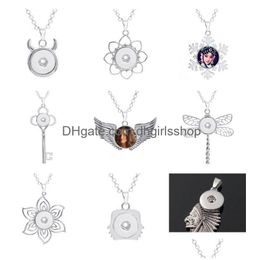 Pendant Necklaces Button Pendants For Dye Sublimation Wing Necklace Women Tranfer Printing Blank Consumables Wholesales Drop Delivery Dhpry