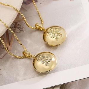 Pendentif Colliers Acheter Mode Or Couleur Ouvrable Cercle Collier Garçon Fille CZ Inlay Po Dossier Bijoux Cadeau Pour Enfants