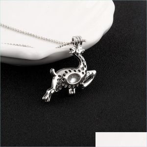 Pendentif Colliers Cage Collier Amour Souhait Sans Perle Charmes Creux Médaillon Drop Livraison Bijoux Pendentifs Dh7Ld