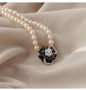 Pendentif Colliers Camélia Perle Collier Fleur Ins Petit Parfum Accessoires De Luxe Designer Bijoux Pour Femmes