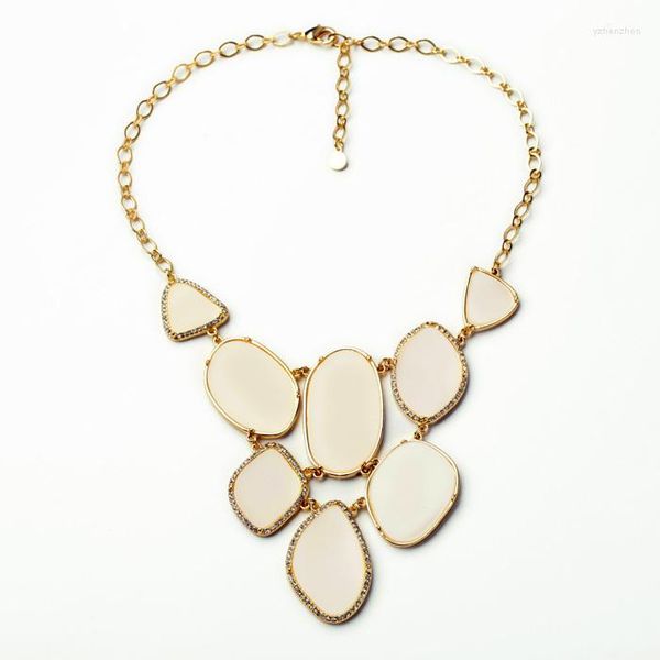 Collares colgantes Canadá Moda Simple Elegante Encanto Color Oro Collar De Piedra Irregular