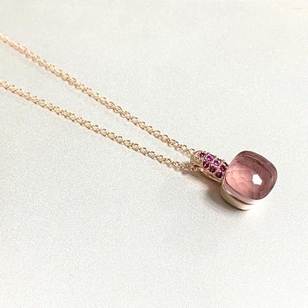 Pendentif Colliers Candy Couleur Cristal Collier Gouttelette D'eau Plein Violet Zircon Royal Améthyste Pour Femmes Bijoux De Mode