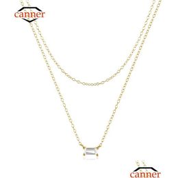 Colliers pendants Canner 925 Tempérament sterling Sier-Tempérament empilé zircon Doudies Dames Clicule pour les femmes Drop Livilt Jewe Otuyq