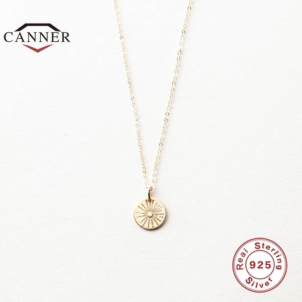 Colliers pendentifs CANNER 925 collier en argent Sterling pour femmes feu d'artifice Totem médaillon chaîne tour de cou bijoux fins Collares 230801