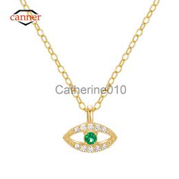 Hanger kettingen Canner Devil Eye 925 Sterlsilver ketting voor vrouwen Emerald Pendente Lange keten Weddparty Fijne sieraden Accessoire Luxe J230817