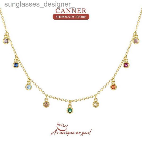 Colliers de pendentif Canner Simple Mini Rainbow Fashion Collier pour femmes Y2K bijoux charmant Chain de pendentif Bijoux Collarl231222