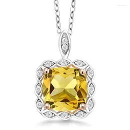 Pendentif Colliers CAOSHI Élégant Lady Collier De Mariage Avec Cristal Jaune Brillant Couleur Argent Accessoires Pour La Cérémonie De Fiançailles