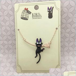 Hanger kettingen kat bezem hangers mode sieraden voor vrouwen zwart hangende toverstok ketting heksen druppel levering kettingen dhgarden dhtiu