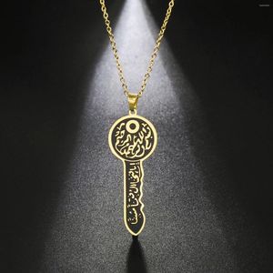 Pendentif Colliers Cazador Vintage Arabe Islamique Clé Collier Pour Femmes Hommes Chaîne En Acier Inoxydable Sur Le Cou Bijoux En Gros Valentine Cadeau