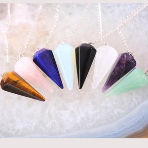 Hanger kettingen ketting blauwe lapis amulet klassieker voor mannen vrouwen natuurlijke genezing steen opaal zwart onyx reiki piramide zeshoekige slinger