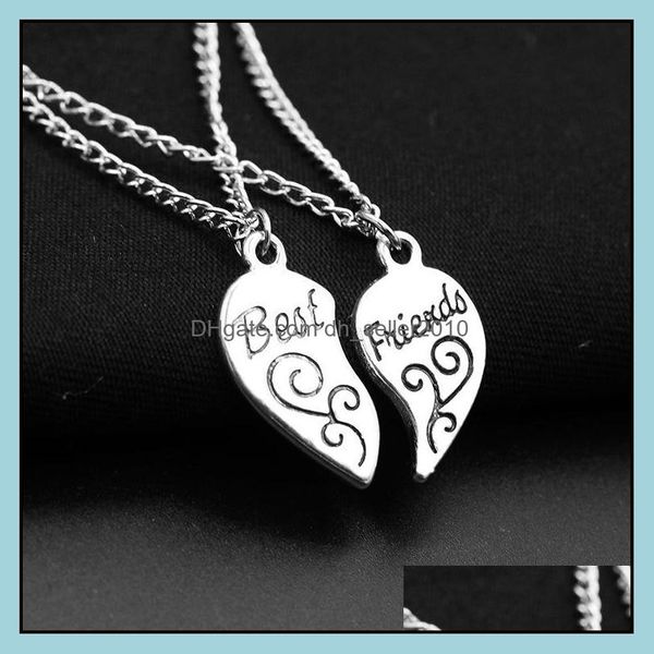 Collares pendientes Collar de cadena Comercio exterior Mejor amigo Amistad En forma de corazón Corazón roto Amigos Entrega de gota 202 Dhseller2010 Dhzxg