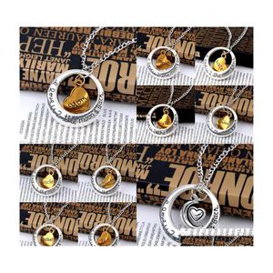 Pendentif Colliers Chaîne Collier Love You To The Moon And Back Sier Vintage Famille Maman Cadeau De Noël Dh Drop Delivery Bijoux Pendan Dhnoy