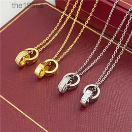 Collane con ciondolo Collana a catena tempestata di diamanti Acciaio al titanio Viti di marca alla moda e di tendenza Catena per clavicola per unghie 3 colori 2VAR