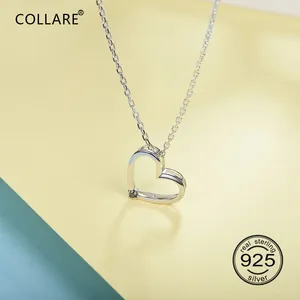 Pendentif Colliers ChainsPro 925 Sterling Argent Coeur Saint Valentin Cadeau Fille Dainty Bijoux Simple Amour Collier Femmes P620