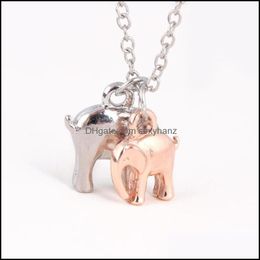 Hangende kettingen charme prachtig sier mode kraag chocker ketting familie sieraden twee olifant drop levering 2021 penda sexyhanz dhfnu