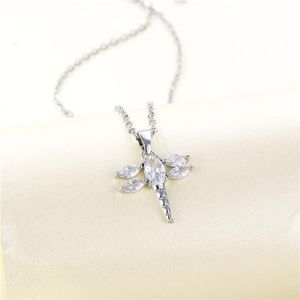 Pendentif Colliers Charm Cz Cristal Animal Chic Steel Steel Dragonfly Femme Collier ami Christmas Cadeau Brendy Bijoux Collier