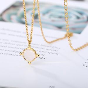 Pendentif Colliers Charme Golden Round Shape Collier Chanceux Bijoux Brillant pour Femmes Tempérament Amant Accessoires Cadeau En Gros SpotPendant