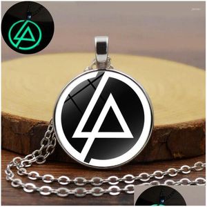 Pendentif Colliers Charme Lincoln Band Logo Verre Alliage Dôme Collier Classique Lumineux Bijoux Femmes Hommes Glow In The Dark Cadeau Dhgarden Dhfup