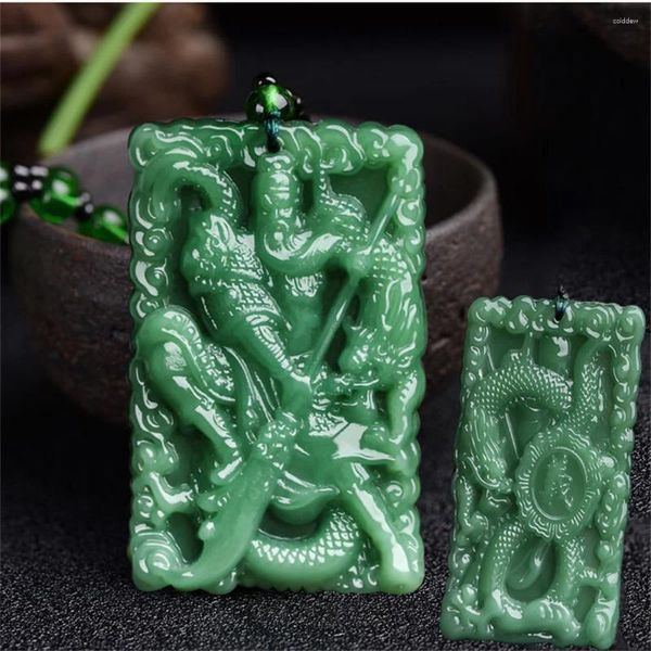 Colliers de pendentif charme jaune blanc vert jade jade dragon dragon guangong pierre collier cristal chinois amulette joelry chanceux cadeau