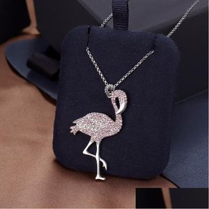 Hanger kettingen charmante roze flamingo ketting voor vrouwen 2022 mode vogel aanpassing keten sieraden cadeau ZK30Pendant drop levering pen dhpjw