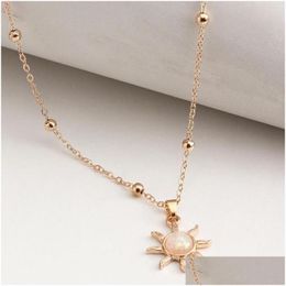 Hanger kettingen charmante hars zon sleutelbeen ketting kralen kettingen ketting choker voor vrouwen sexy meisje vrouwelijke sieraden accessoires dro dhmni