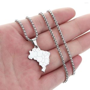 Hanger Kettingen CHENGXUN Brazilië Kaart Ketting Continent Aangepaste Charm Brazilianen Sieraden Geschenken