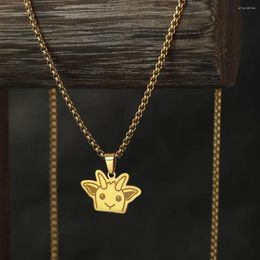 Colliers pendants Collier de chèvre animale mignon chengxun pour hommes et femmes bijoux en acier inoxydable cadeau