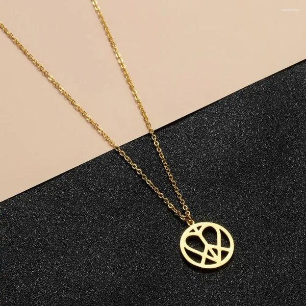 Pendentif Colliers Chengxun Coeur en paix Signe Hippie Love Charm Collier Bijoux anti-guerre pour femmes hommes cadeau d'anniversaire conception géométrique