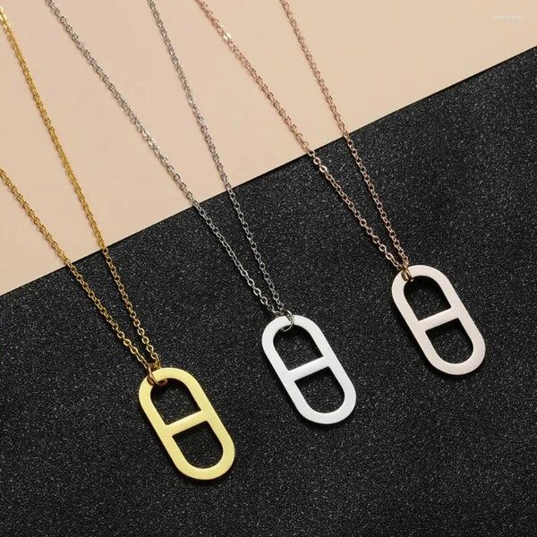 Pendentif Colliers Chengxun Petit Collier en tricot marine 2024 Bijoux simples en acier inoxydable pour femmes hommes cadeau d'anniversaire conception géométrique