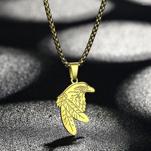 Collares pendientes CHENHXUN Eagle Charm Necklace Laser Cut Jewelry Bird Lover Gift Idea Animal de acero inoxidable para hombres y mujeres