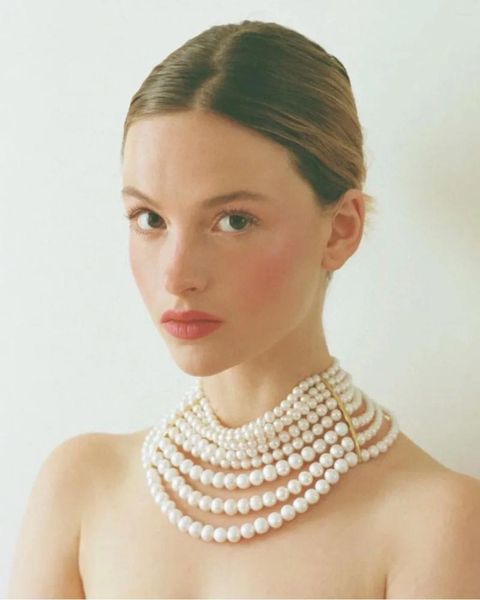 Collares colgantes Collar de perlas Vintage Vintage French French