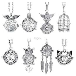 Hanger Kettingen Chime Muziek Zwangerschap Mexico Angel Ball Beller Aromatherapie Ketting Vintage Punk Essentiële Olie Diffuser Medaillon Ketting 240330