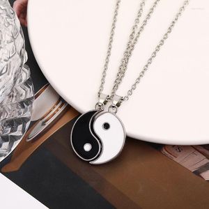 Collares pendientes Vintage chino Tai Chi emparejado cosas collar para pareja negro blanco Yin Yang colgantes gargantilla BFF amistad joyería