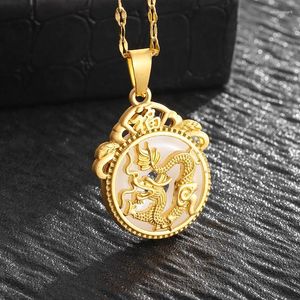 Collares colgantes Viento chino Dragón Mascota Doce Signos del Zodíaco Collar de estilo étnico Hombres y mujeres Riqueza Amuleto Accesorios de joyería